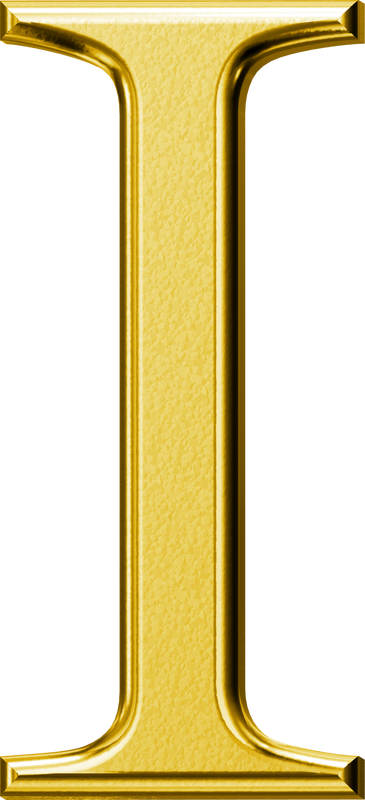 Luxury gold letter I