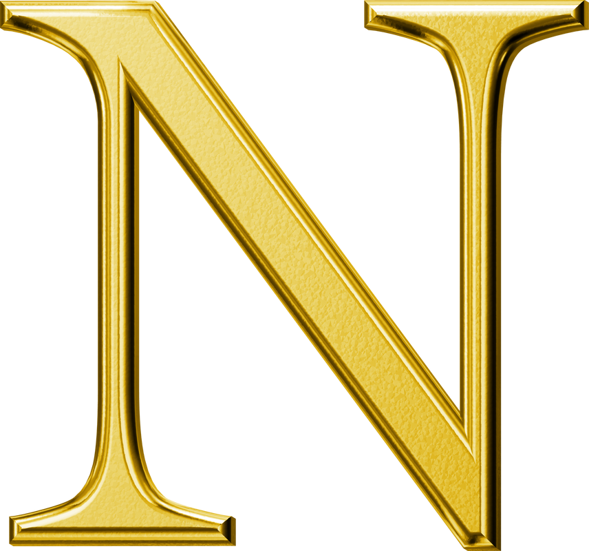 Luxury gold letter N