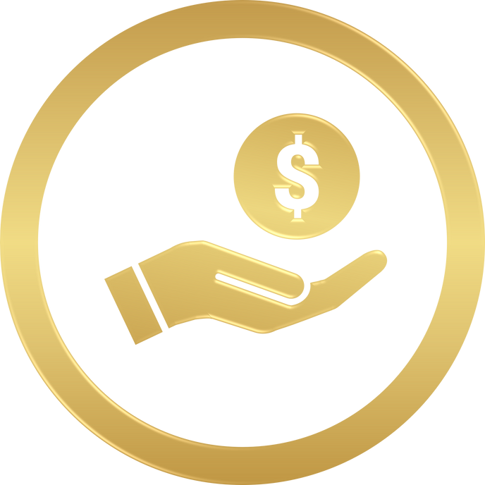 Gold Money In Hand Icon